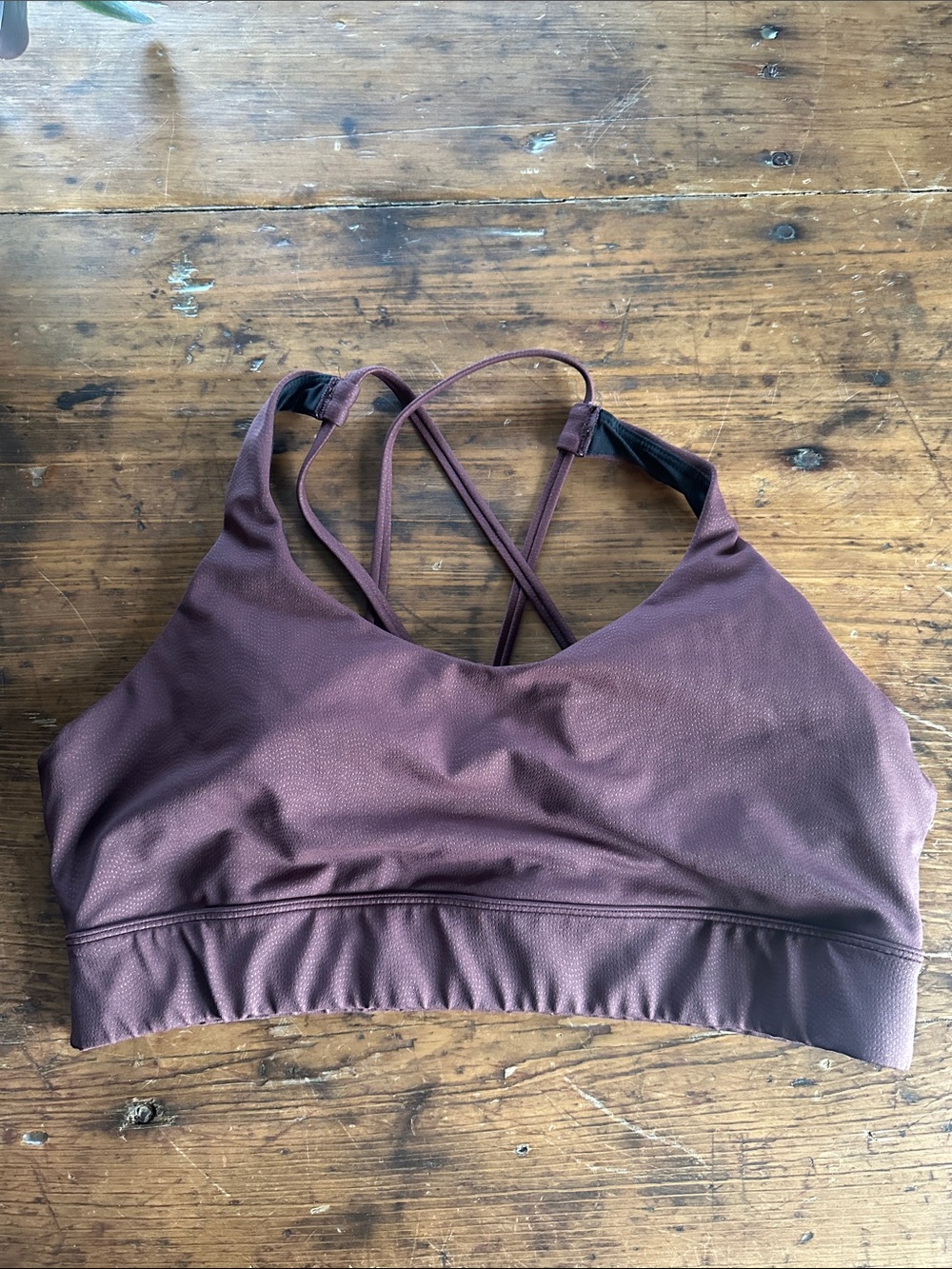 ZYIA Strappy Sports Bra - Burgundy Plum